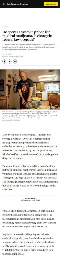 He spent 14 years in prison for medical marijuana. Is change in federal law overdue?